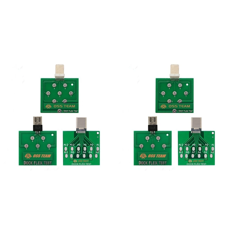 

6Pcs Micro-USB Dock Flex Test Board For Iphone 13 12 11 Android Phone U2 Battery Power Charging Dock Flex Testing Tool