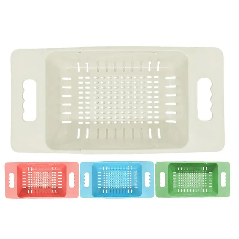 

Регулируемая корзина для мытья овощей над раковиной, экономия пространства, Многофункциональная Корзина для раковины с ручкой