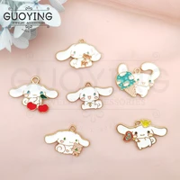 10pcs alloy enamel charm earrings pendant accessories diy handmade cartoon animal charm keychain charms