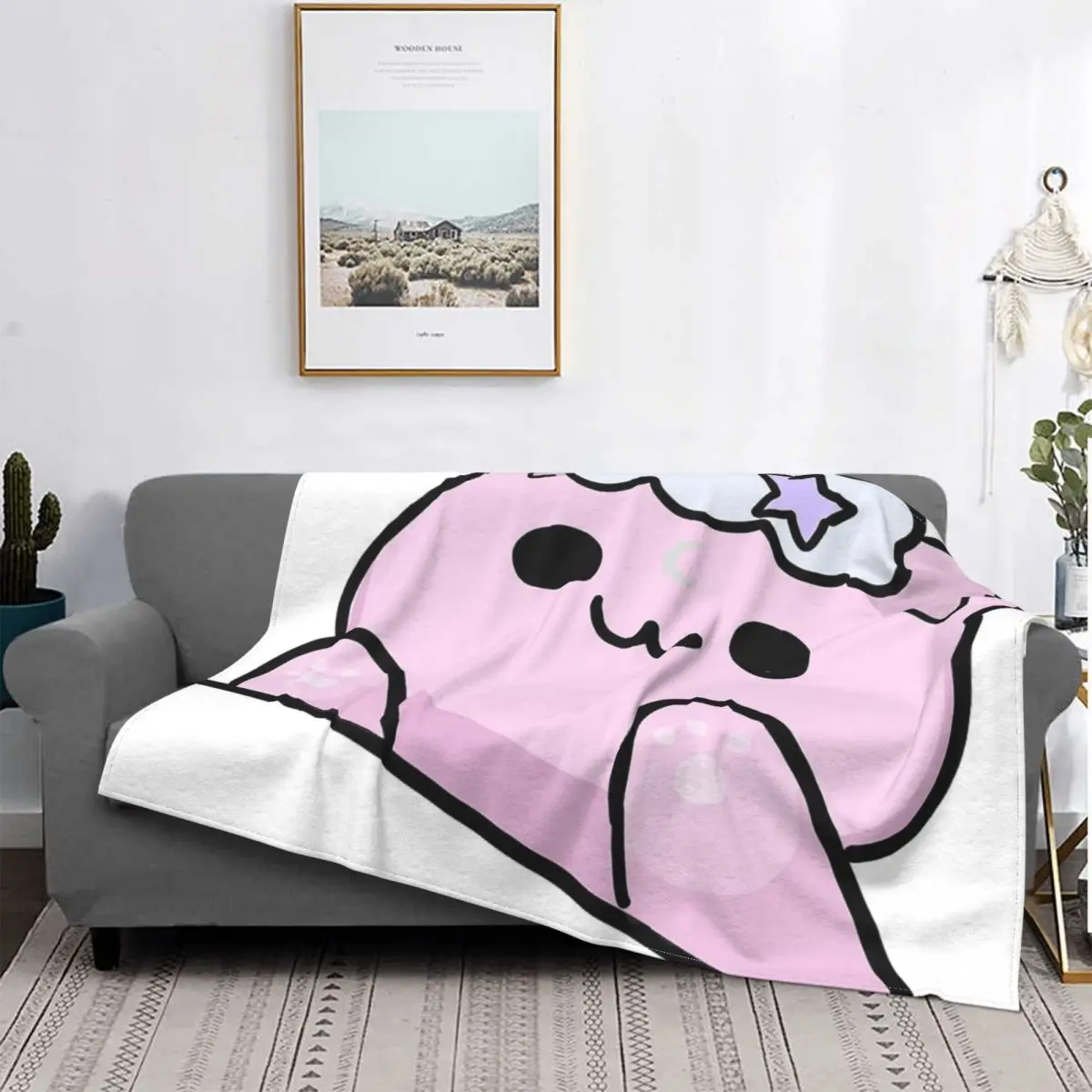 

Manta térmica de muselina a cuadros para cama, colcha de gato nube, 135