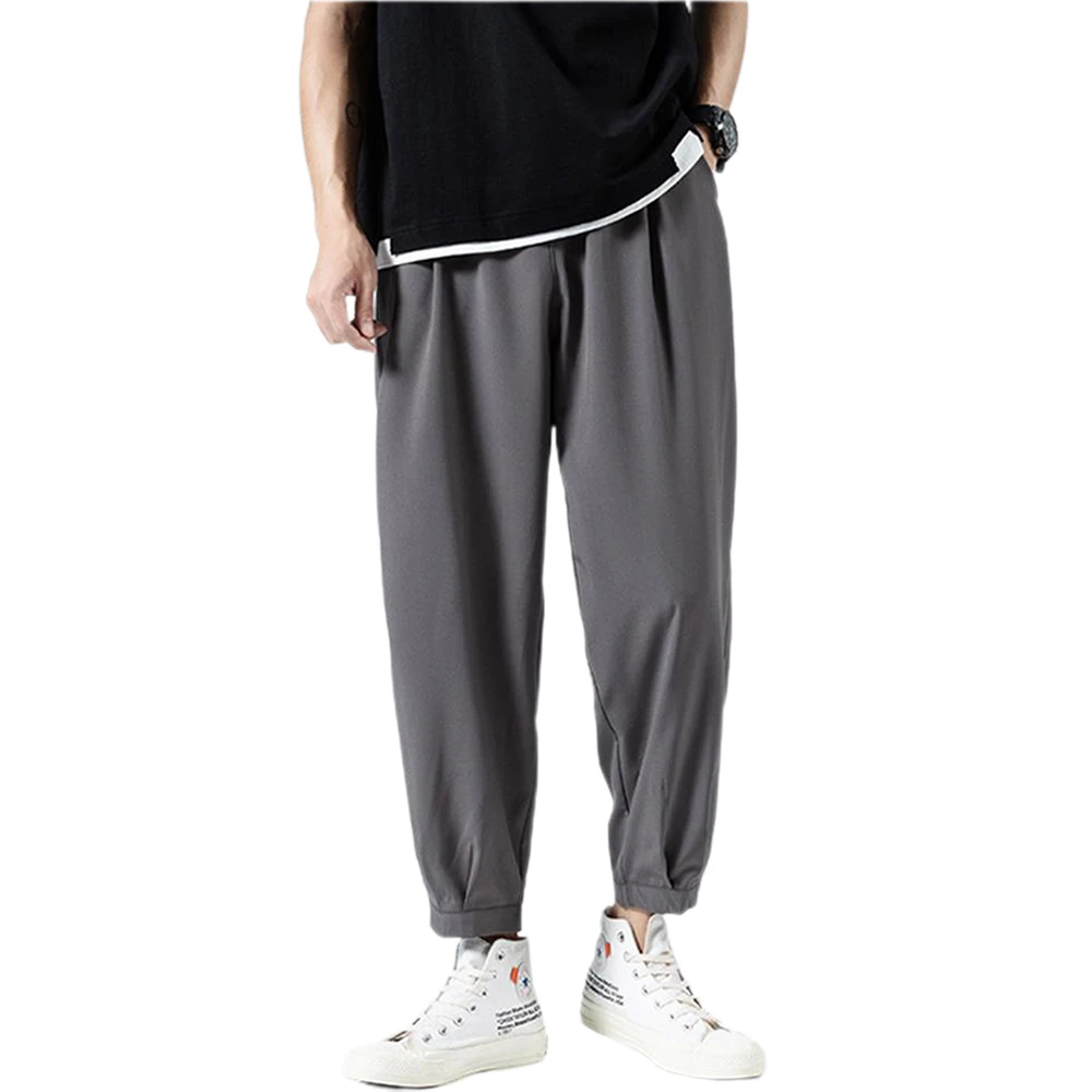 

Men Pants Summer Fashion Mens Clothing Solid Color Pencil Trousers Drawstring Casual Pants for Men