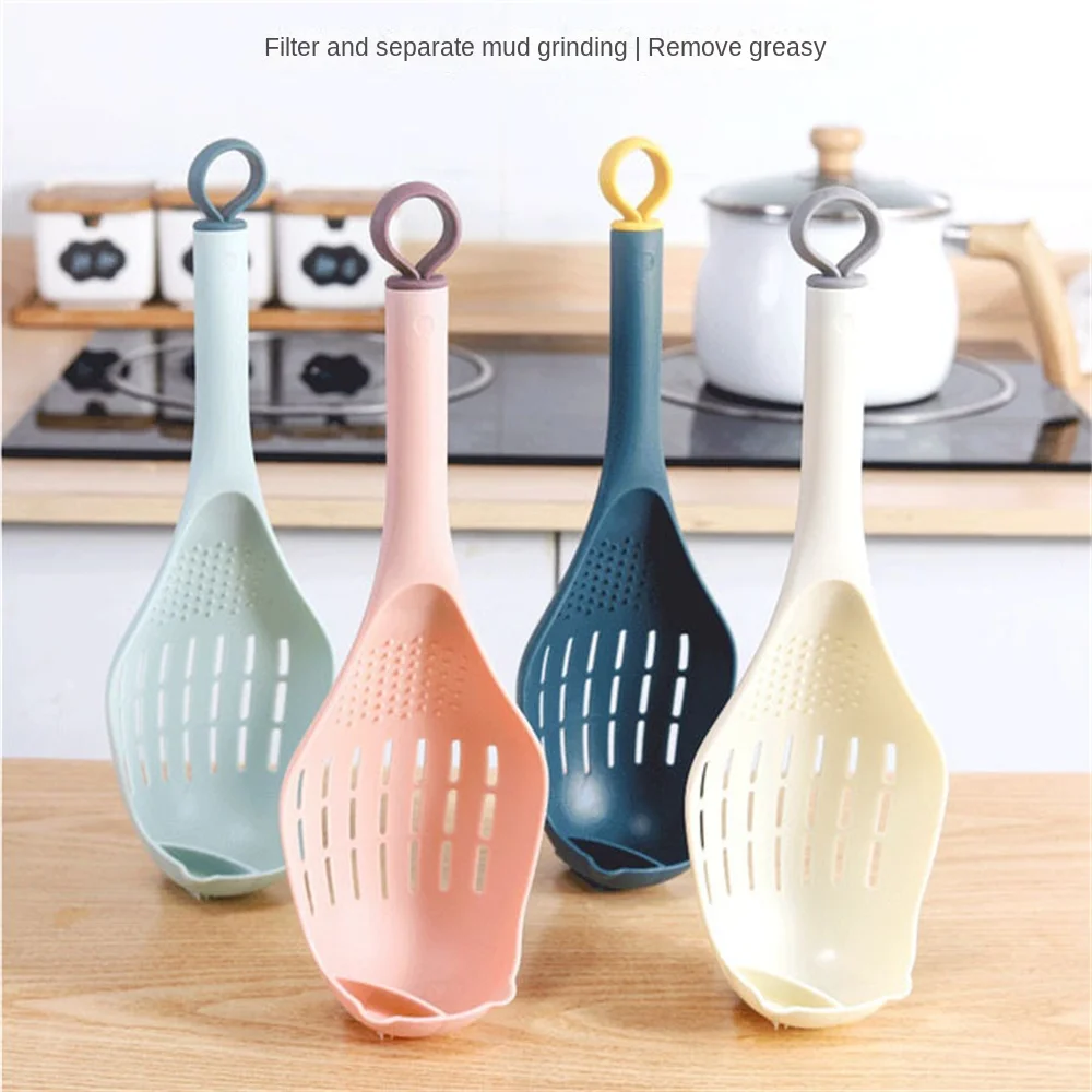 

Противоскользящая пищевая сетка для жареной еды, длинная ручка домашнего изготовления, не прилипающая нейлоновая лопатка для слива, термостойкая портативная разноцветная ручка