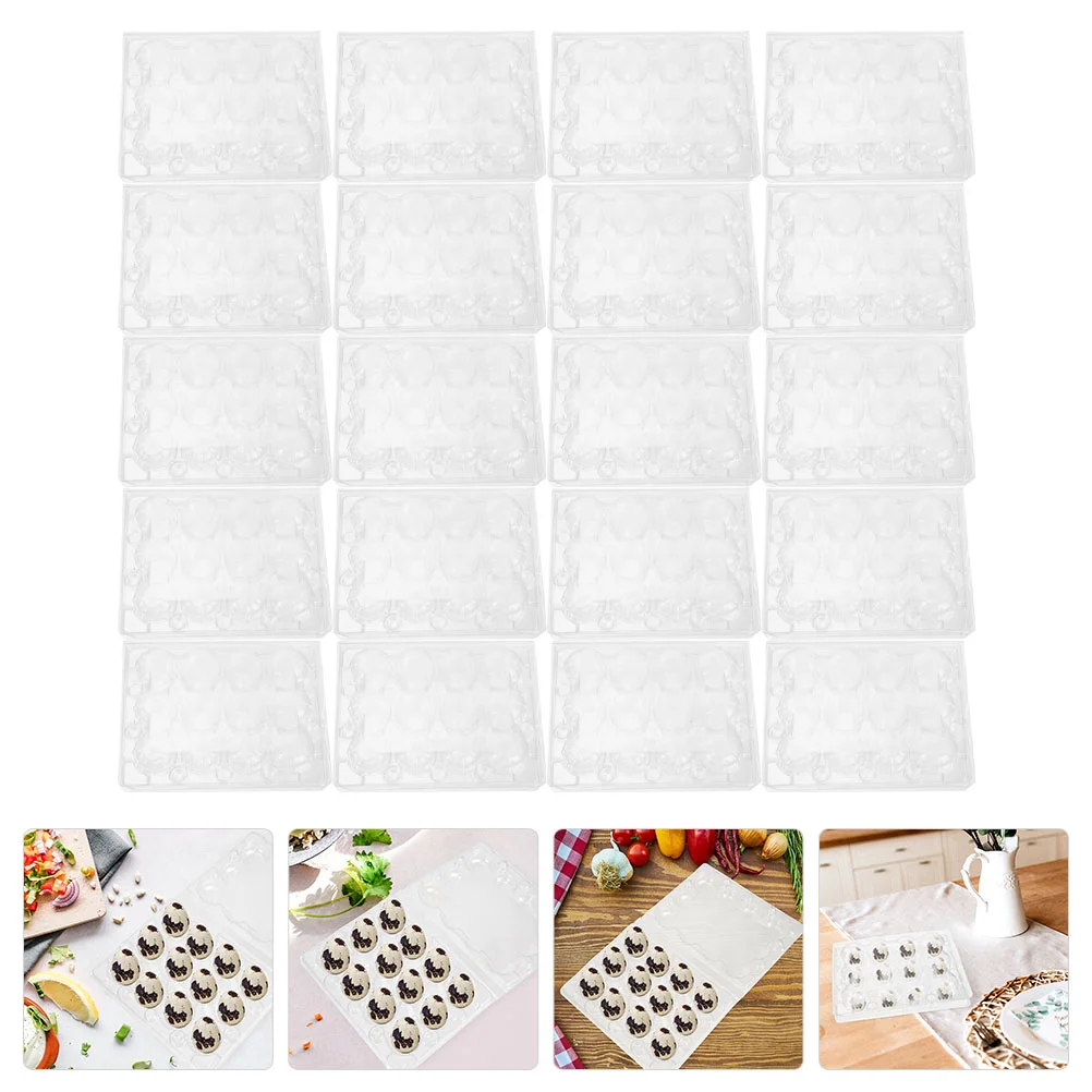 

20 Pcs Disposable Containers 12 Quail Eggs Tray 21.5X13.5CN Clear Box Household Holder Transparent Plastic Kitchen