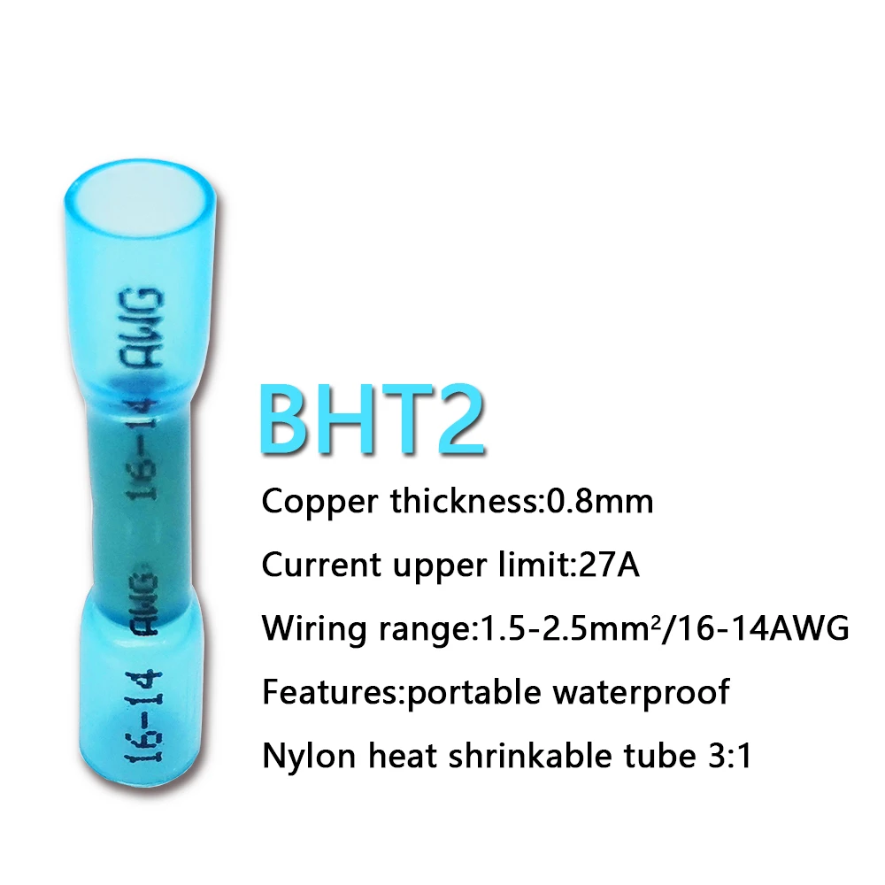 Термоусадочные стыковые соединители водонепроницаемые изолированные обжимные