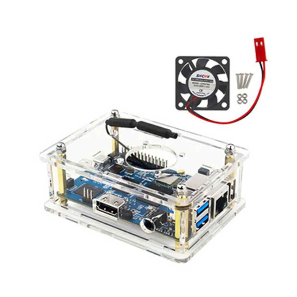 

Прозрачный защитный чехол, акриловый чехол для Orange Pi 3 LTS, чехол с расширительной платой с/без вентилятора охлаждения