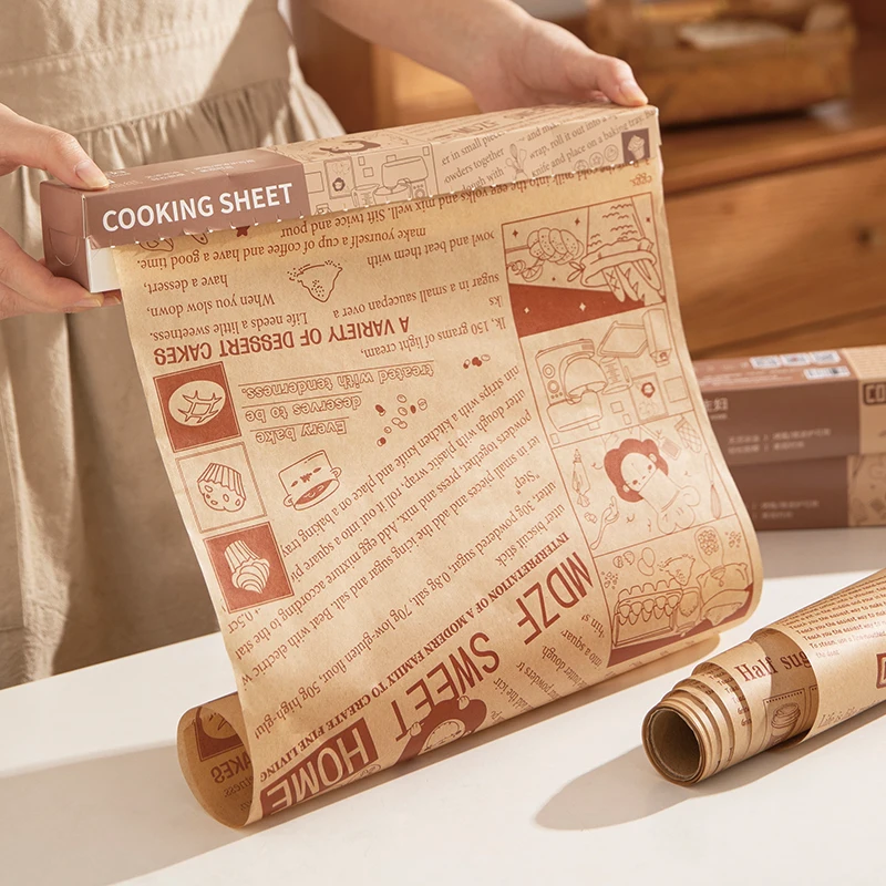 

30x800cm Kitchen Wax Paper Oilpaper Bread Sandwich Burger Fries Picnic Food Wrapping Paper Baking Oil Absorbing Paper