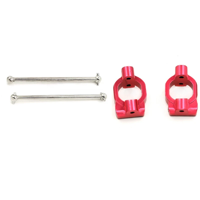 

2Pcs Metal Dog Bone Drive Shaft With 2Pcs Aluminum Alloy Front C Hub Carrier Caster Block C Seat