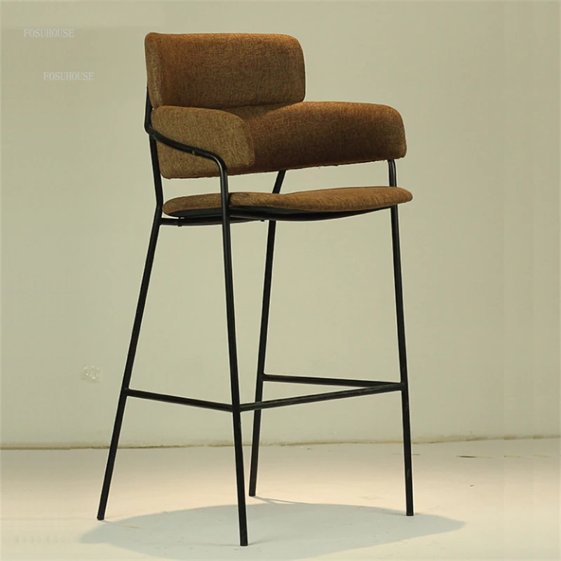 

Европейские Простые барные стулья, мебель для отдыха, барная мебель, модный тканевый высокий барный стул, креативная спинка, гостиничный стол, высокий барный стул