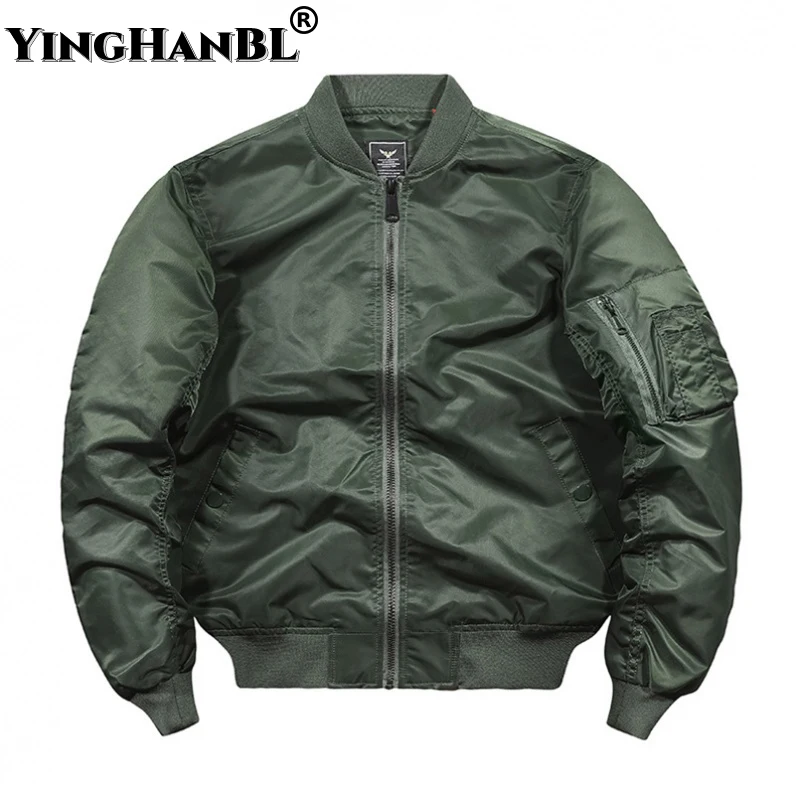 

New Bomber Jacket For Men Military Men's Spring Fly Jacket Male Baseball Flight Coat Man Windbreaker Solid Color Loose Clothing