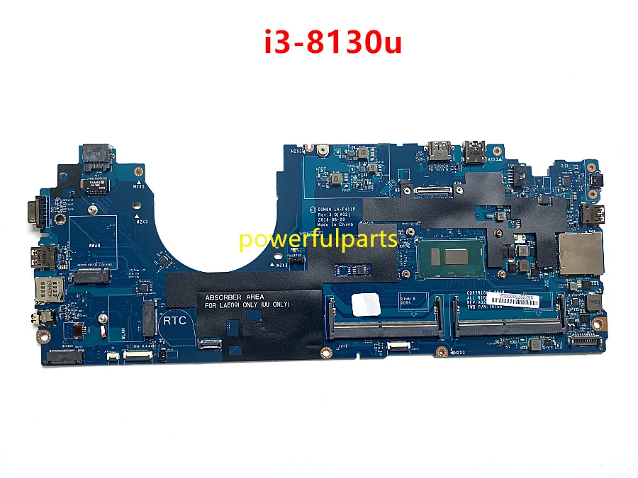 

100% NEW for dell latitude 5590 laptop motherboard i3-8130u cpu in-built 0KDGGY CN-0KDGGY DDM80 LA-F411P mainboard working OK
