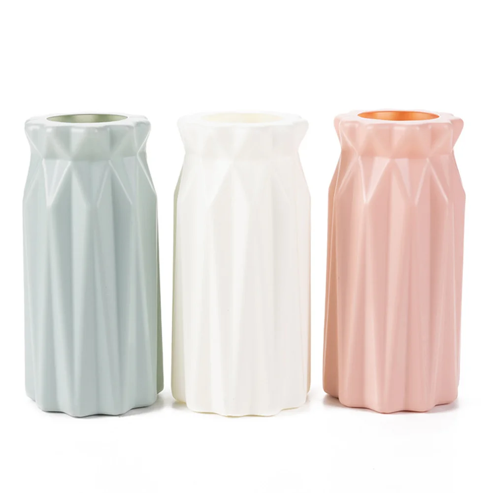 

Plastic Vase Nordic Style Ceramic Home Decoration Flower Arrangement Living Room Origami Flower Pot For Interior 8x17.5cm