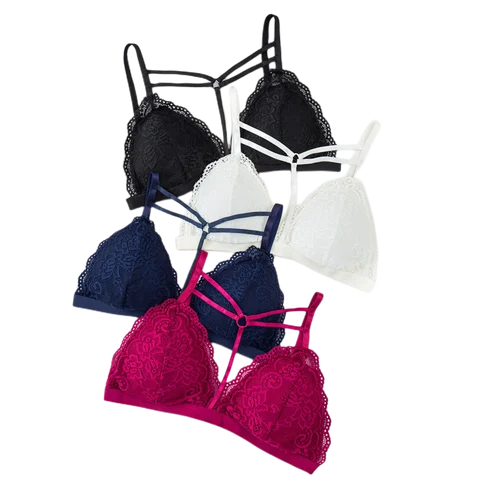 Woman Bras Floral Lace Bralette Wire Free Brassiere Female Lingerie Deep V Bra A B Cup Comfort Intimates Sexy Push Up Underwear