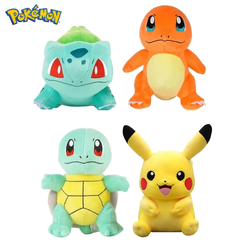 

Pokemon Plush Toy Anime Pikachu Stuffed Eevee Charmander Squirtle Charizard Blastoise Bulbasaur Figure Doll Baby Christmas Gift