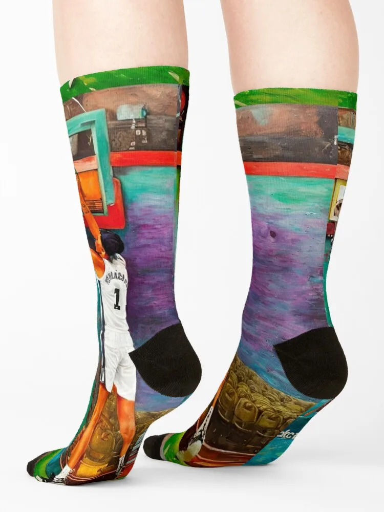 Художественные носки Victor Wembanyama хоккейные Спортивные Чулки до щиколотки крутые