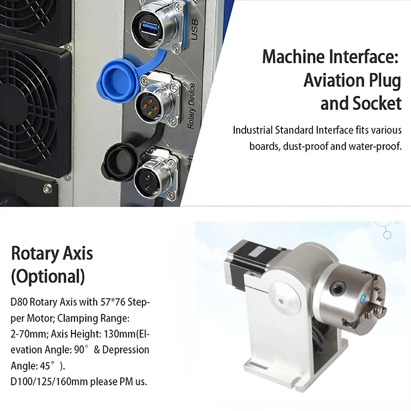 Высокая точность 50 Вт/60 Вт80 Вт/100 Вт/200 Вт индивидуальная JPT/Raycus/MAX волоконная