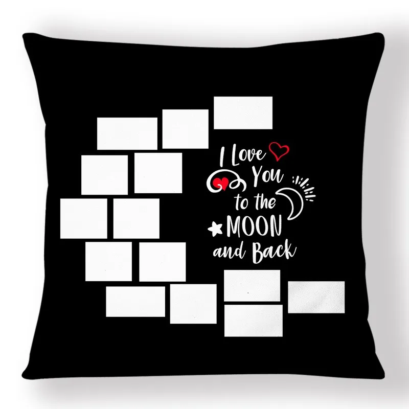 Модная черно-белая наволочка в клетку с принтом кошачьей лапы и букв для дивана