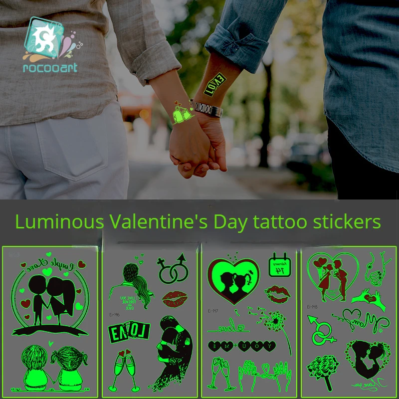 

Waterproof Valentine's Day Tattoo For Men And Women Nightlight Music Festival Makeup Temporary Tattoos Sticker Size:120*75mm