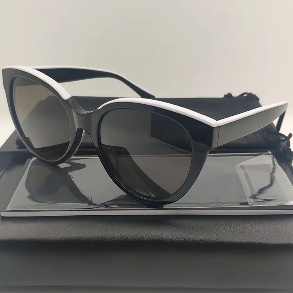 

Acetate Oval Black White FASHION Party Sunglasses For Women Brand Designer Futuristic Female Summer Ladies For Sun Glasses UV400