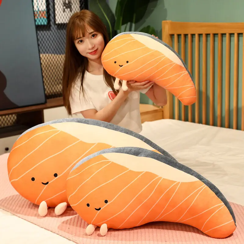 Огромная набивная Подушка лосося в реальной жизни 1 шт. плюшевые игрушки мягкая
