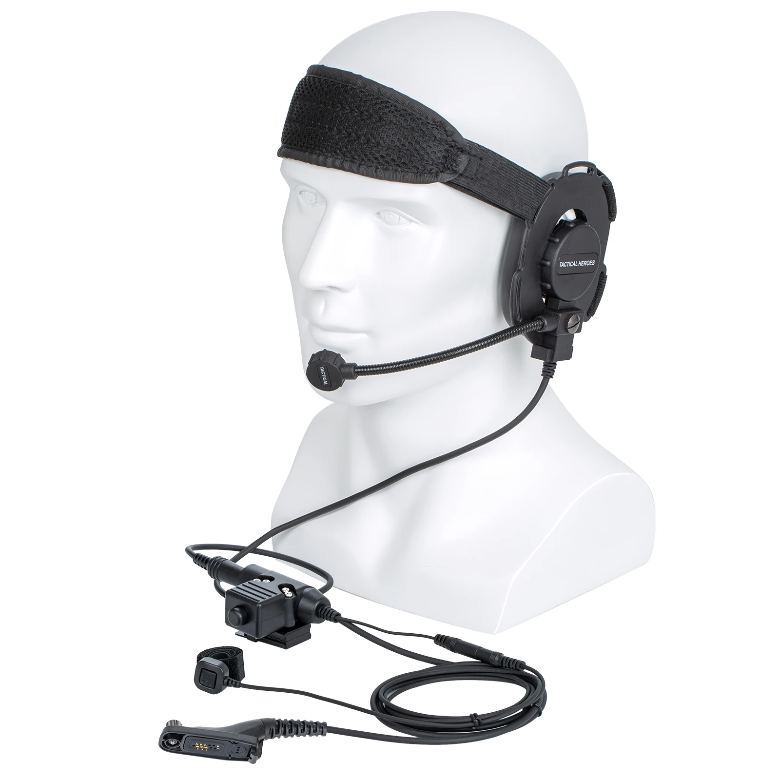 

"HD03 Tactical Bowman Elite II walkie talkie Radio Headset with Finger Microphone and U94 PTT for Motorola XiR P8268 8260