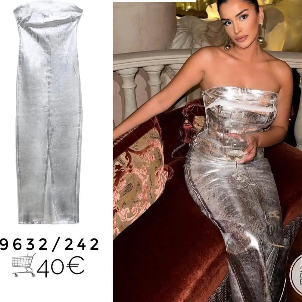 

European and American style summer women's new metal bra dress זארה 2022 בגדי נשים