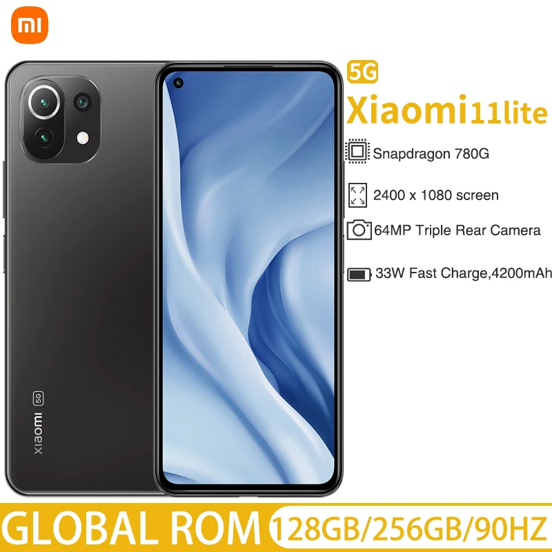 

Смартфон Xiaomi Mi 11 Lite, телефон с глобальной прошивкой, Snapdragon 780G, NFC, камера 64 мп, 33 Вт, быстрая зарядка, аккумулятор 4200 мАч, AMOLED дисплей