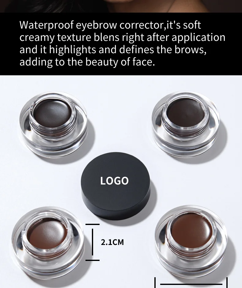 Водостойкий окрашенный крем для бровей с логотипом двухцветный стойкий