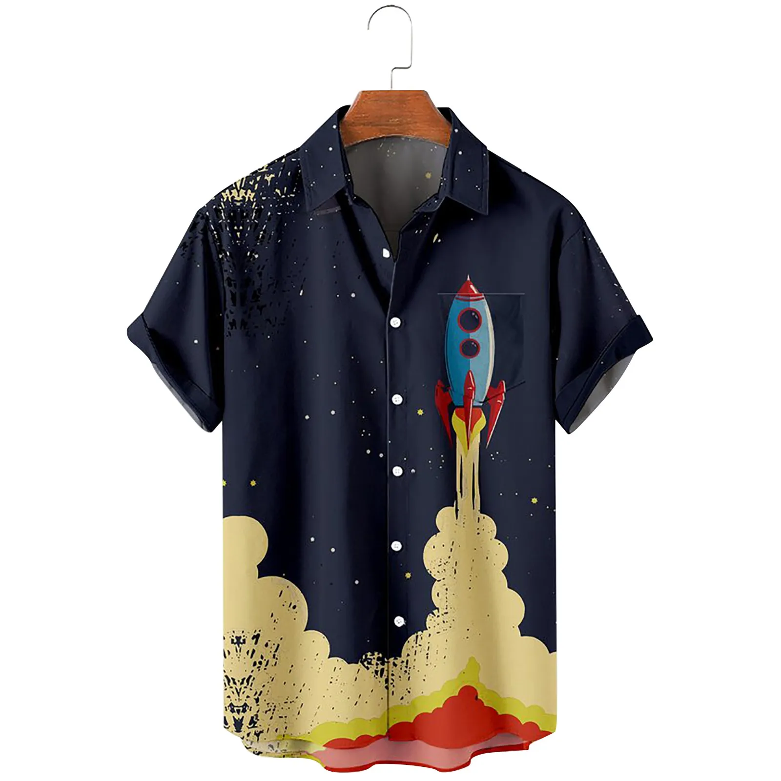 

Camisa Masculina Men New Short Sleeve Shirt Casual Printed Hawaiian Printed Tops Fashionable High Quality Daily Versatile Blouse