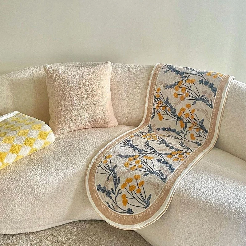 

INS Floral Bedside Carpet Oval Long Bedroom Floor Mat Non-Slip Balcony Area Rugs for Living Room Doormat Decorative Alfombra
