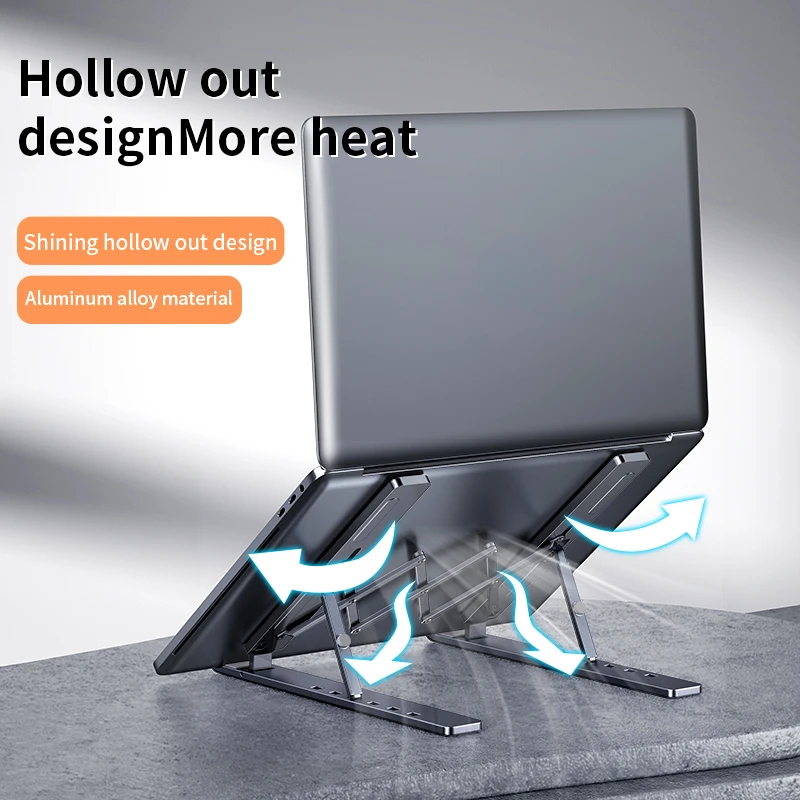 

501 Laptop Stand Aluminum Alloy Adjustable Matte Gray Notebook Stand Compatible with 10-15.6 Inch Notebook Computer