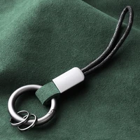 luxury suede leather keychain black clasp creative diy keyring holder universal car key chain for men female jewelry gift