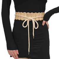 2022 fashion ladies girdle khaki pp straw knot girdle with skirt belts for women female corsets