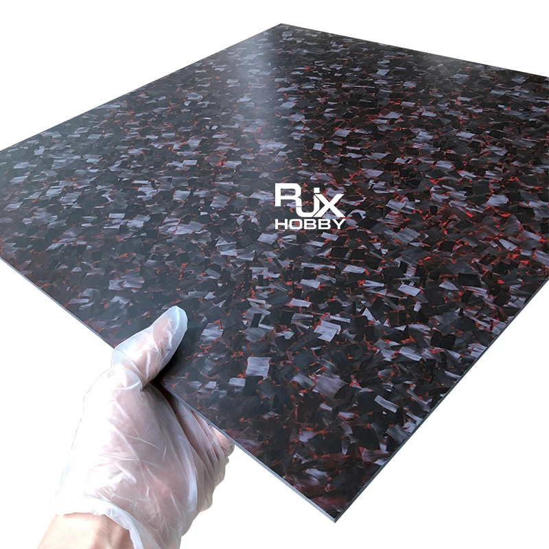 Красочный карбоновый лист RJX черный синий красный кованая пластина из