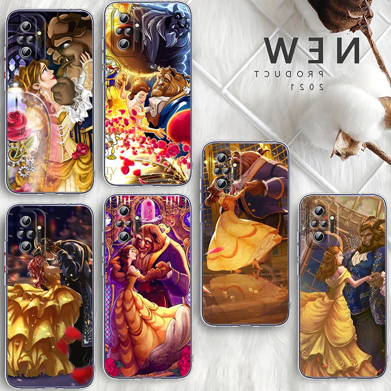 

Disney Beauty And Beast Phone Case For Xiaomi Redmi Note 11E 11S 11 11T 10 10S 9 9T 9S 8 8T Pro Plus 5G Transparent Cover