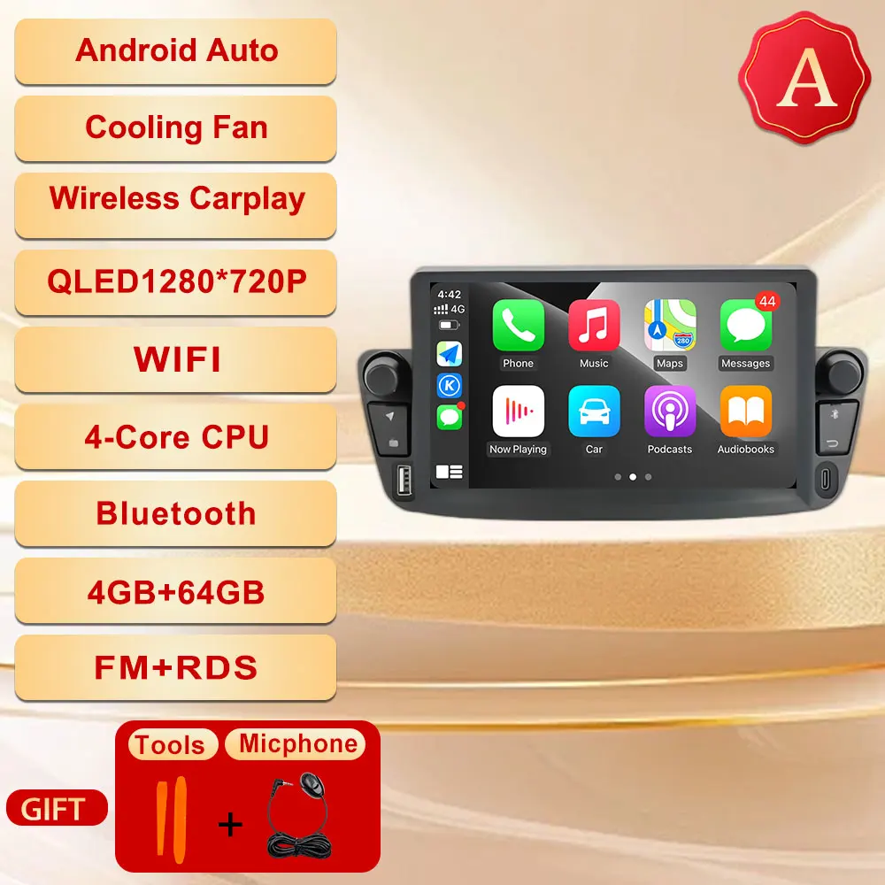 

Автомобильный радиоприемник для Peugeot 107 Toyota Aygo Citroen C1 2005-2014 беспроводной CarPlay Android Auto GPS навигация авторадио 4G WIFI BT