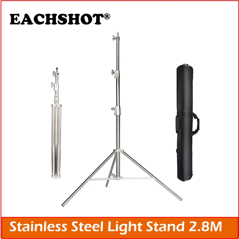 

EACHSHOT Stainless Steel Light Stand 2.8M with Softbox Heavy Tripod Duty for Studio Monolight and Other Photographic Equipment