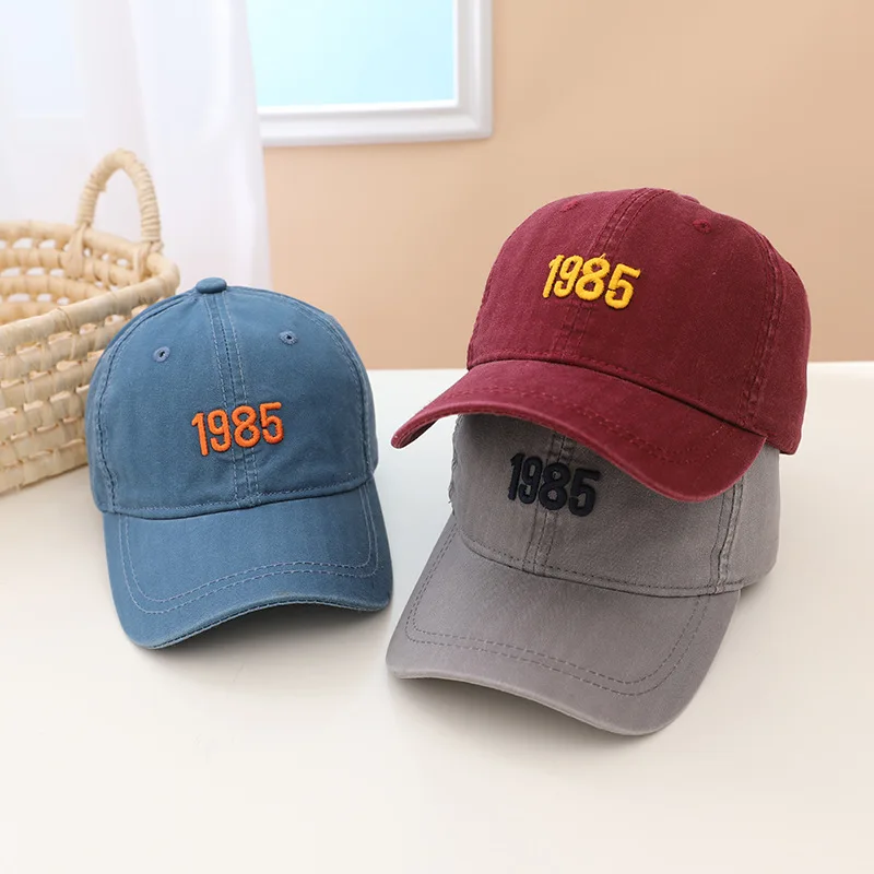 

2022 Spring Washed Cotton Cap Baseball Hat Kids Boys Girls Summer Sun Hat Children's Outdoor Sport Vintage Visor Hat Gorras 1985