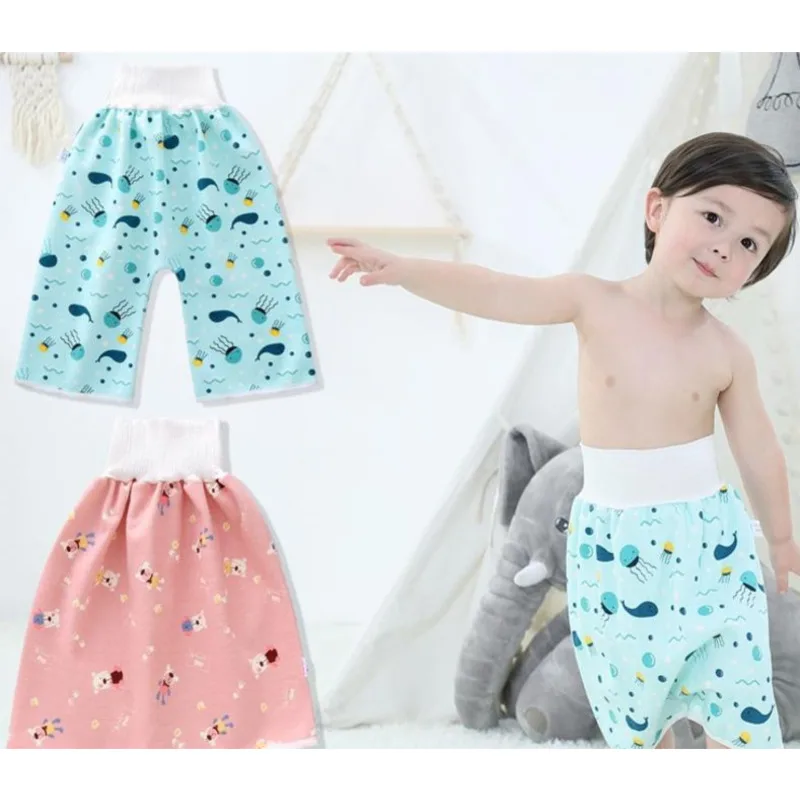 

Comfy Reusable Baby Adult Diaper Skirt Shorts 2 In 1 Boy Girl Pants Absorbent Shorts Prevent Skirt Moment Leakage Mat Cover Gift