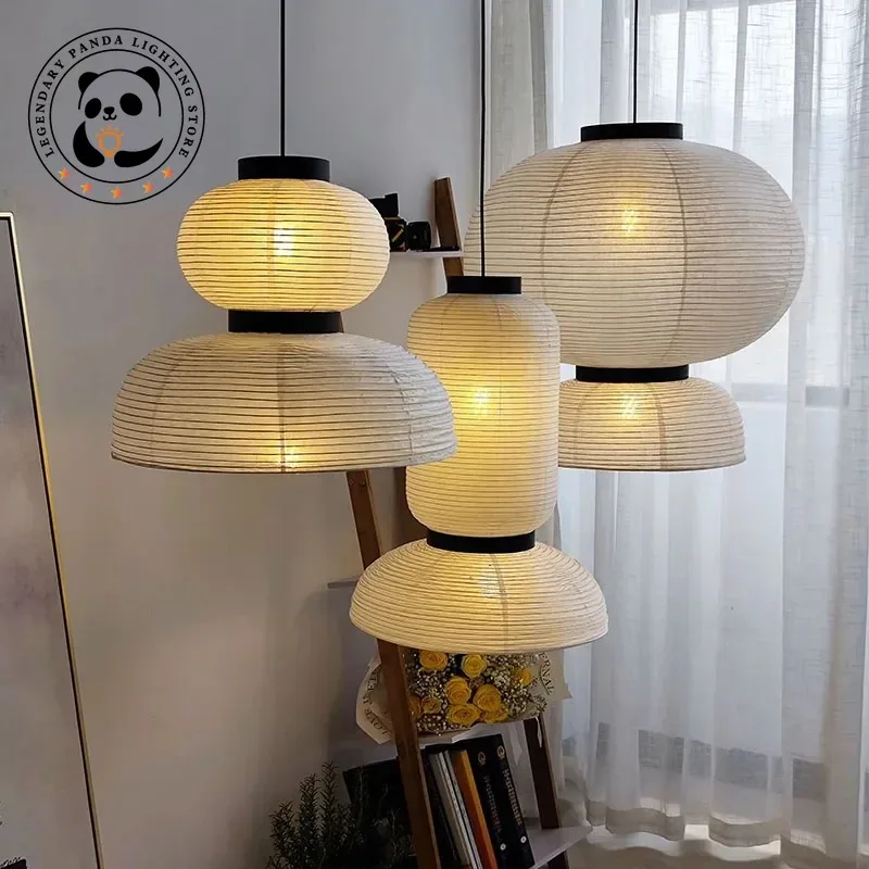 Дизайнерская Ретро Подвесная лампа Wabi Sabi рисовая бумага художественная Люстра