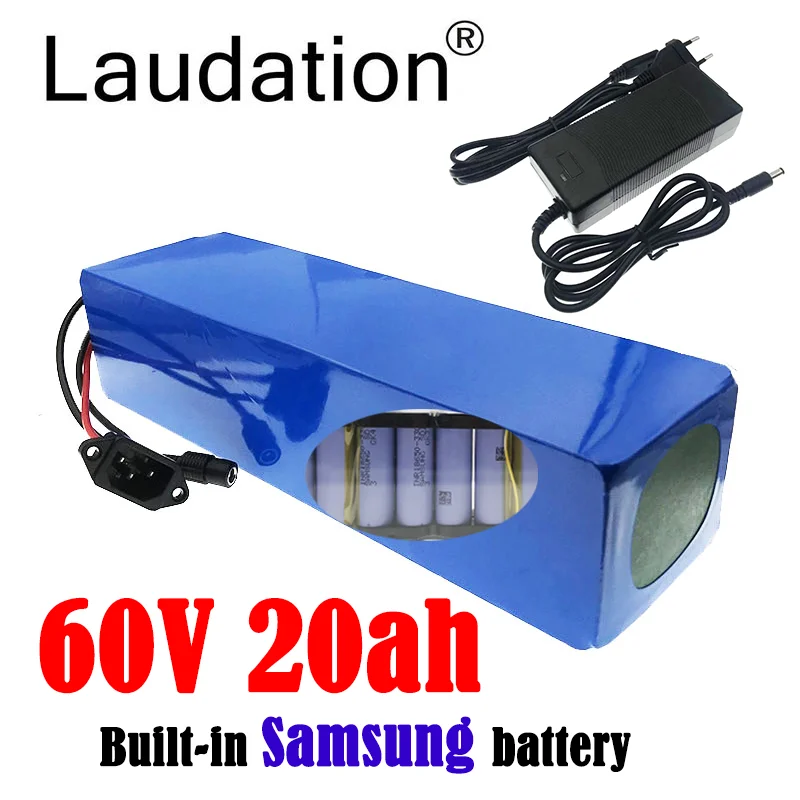 

Laudation 60V Battery 60V 20ah Built-in Samsung Lithium Battery 16s 6p Electric Scooter, Bicycle Battery For Motors 750W 1000W