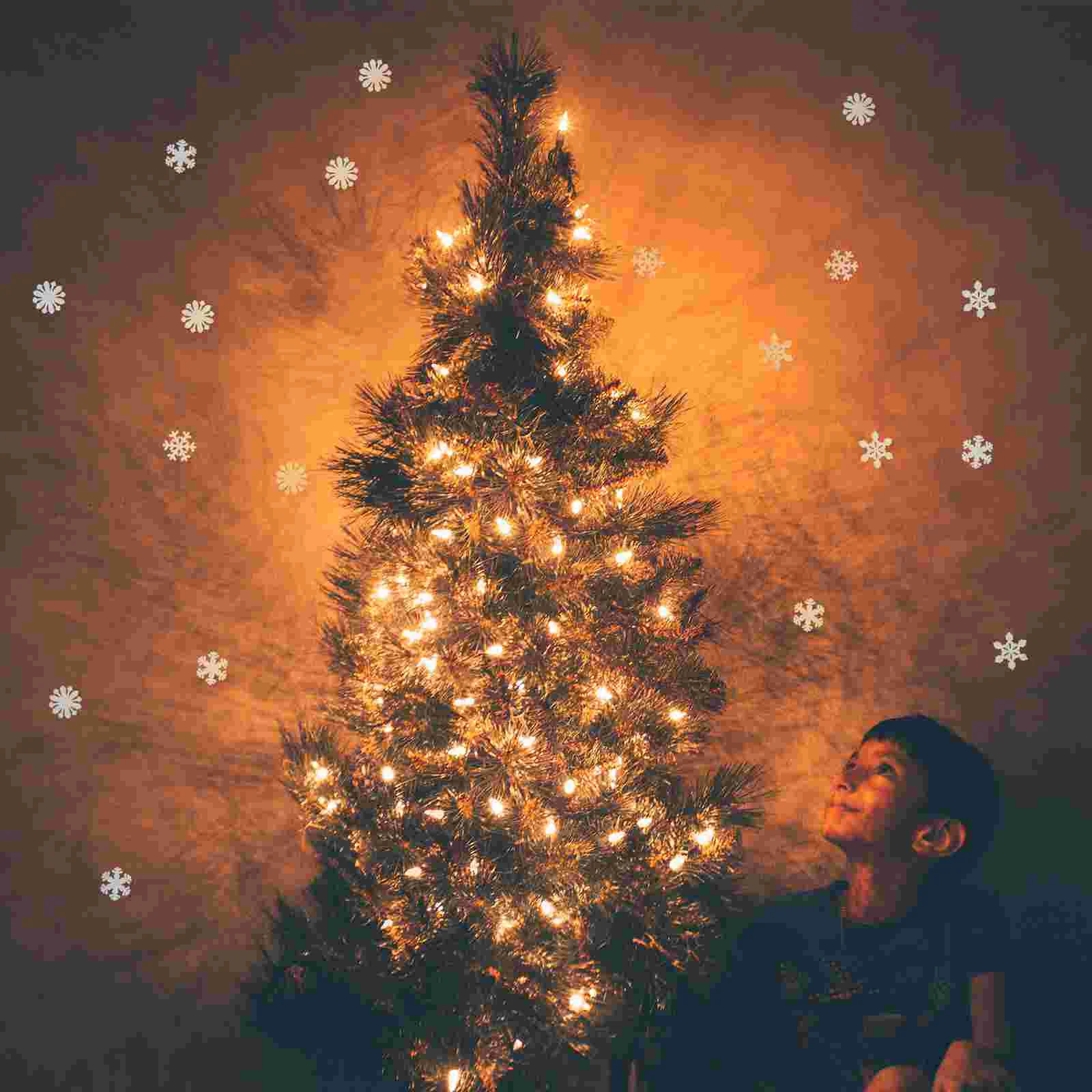 

200 Pcs Three-dimensional Luminous Snowflake Wall Sticker Child Ceiling Trim Stickers Plastic Kids