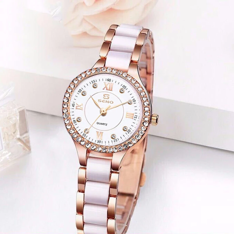 2023 New Ceramics Watch For Women Luxury Brand Waterproof Rose Gold Elegant Ladies Wrist Watches Relogio Feminino