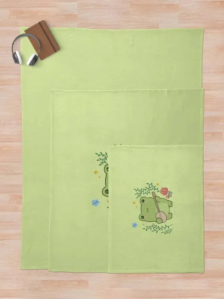 Красивая кавайная лягушка играющая в банджо-жабу грибки для растений синяя