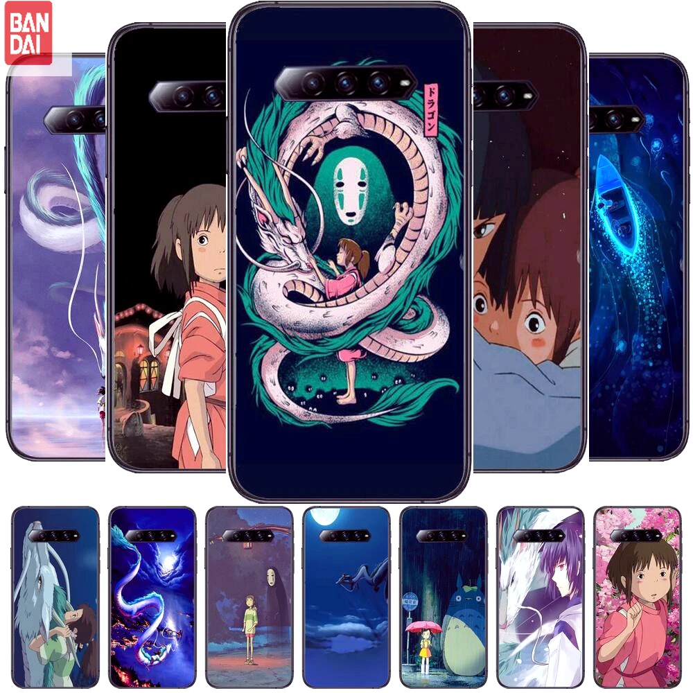 

Hot Spirited Away Black TPU Silicone Soft Phone Case For xiaomi redmi Black Shark 4 Pro 2 3 3s Cases Helo