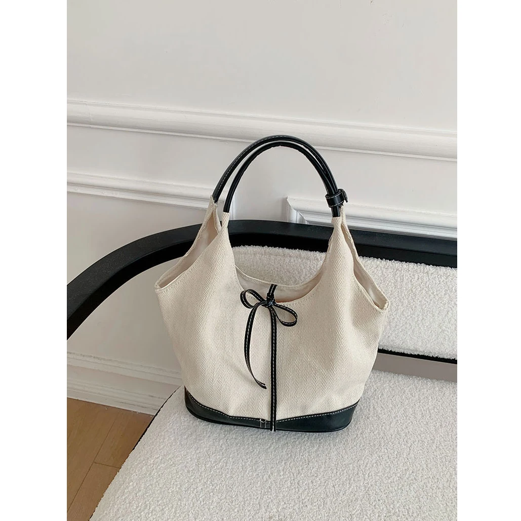 Холщовая Сумка-тоут для женщин однотонная дизайнерская Повседневная Дамская