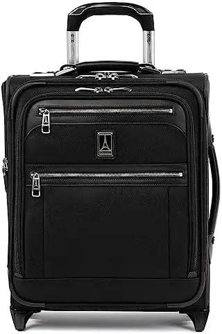 

Платиновый Элитный мягкий расширяемый чемодан для ручной клади, 2-х колесный вертикальный чемодан, USB-порт, для мужчин и женщин, тень черный, носить 2