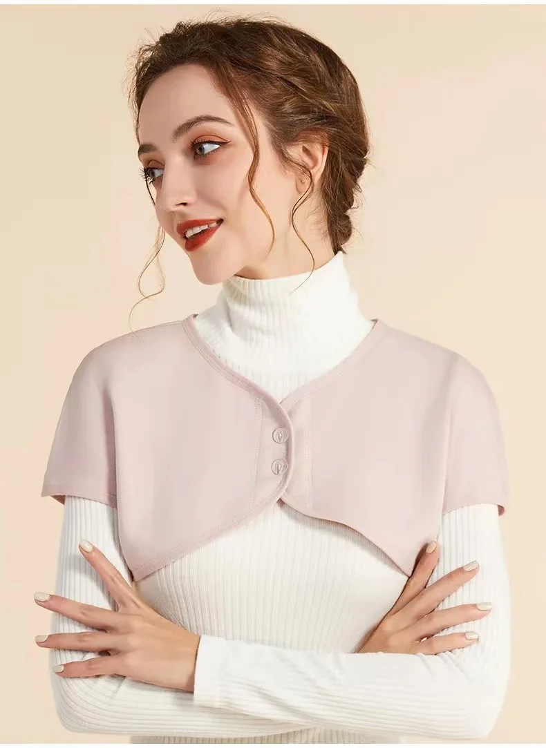 Autumn And Winter Mulberry Silk Plus Velvet Shoulder Pads Warm And Thickened Shawl Vest To Prevent Cold Cardigan Waistcoat