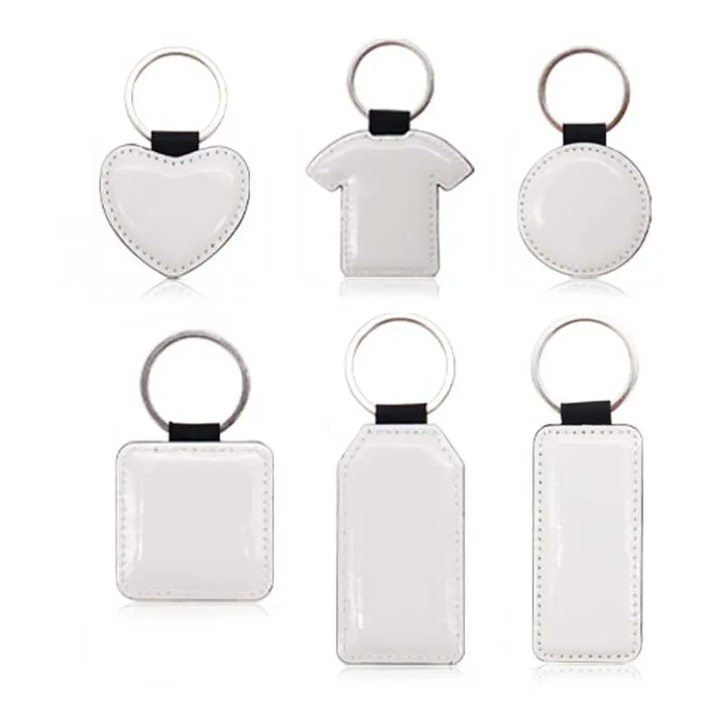 

10Pcs Leather Keychain Blank Keychain Sublimation Heat Transfer Keychain Kit Cell Phone strap