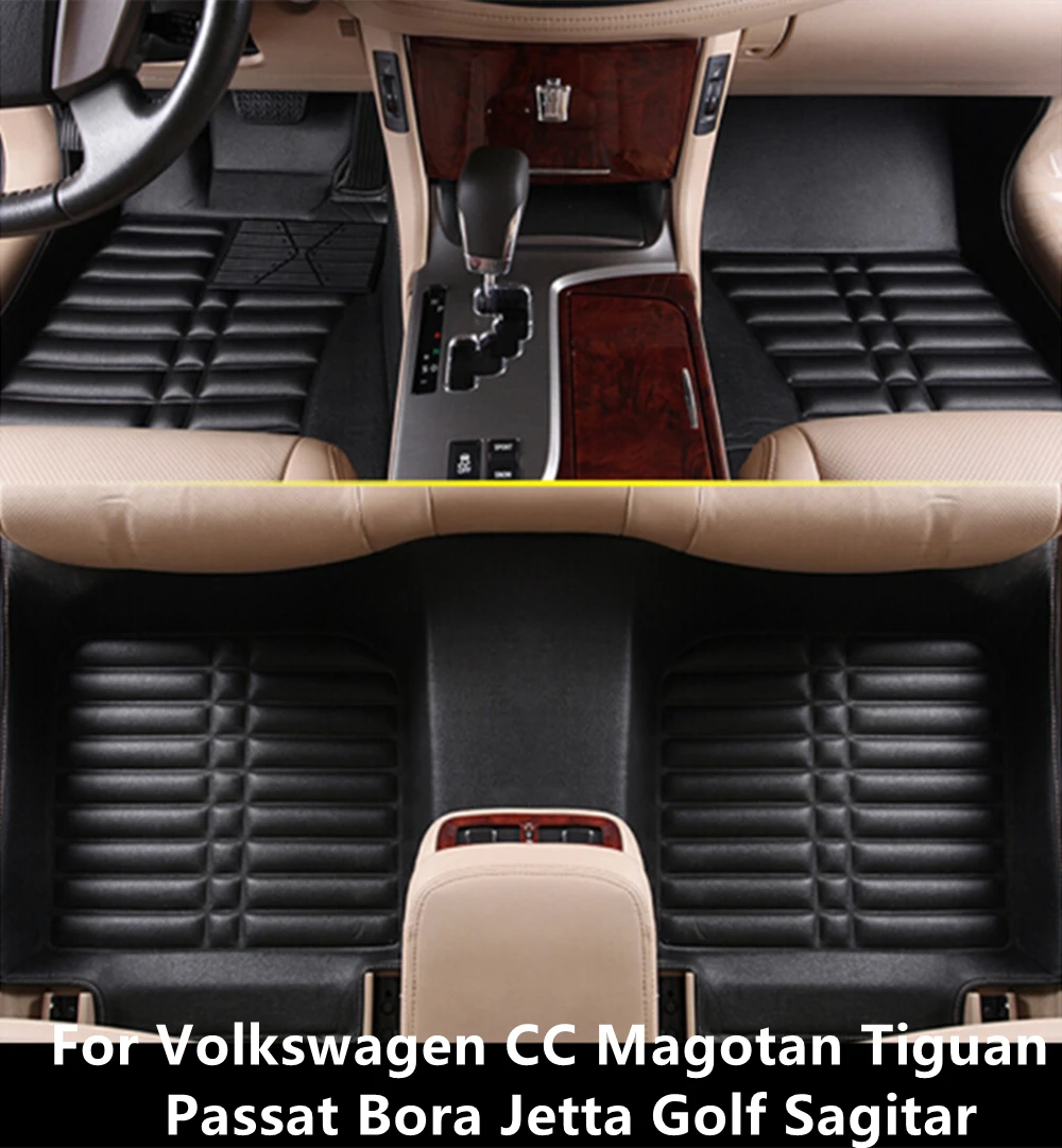 

SJ 3D Waterproof Custom Car Floor Mats Front & Rear FloorLiner Styling For Volkswagen Sagitar Golf Jetta Passat Tiguan Magotan
