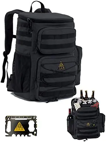 

Backpack, Tactical, Insulated. Heavy Duty, Extra Large for Hiking, Camping, Day Trips, Beach. Bonus, Credit Card Multi Tool Incl